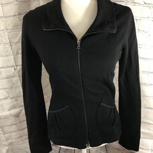 Lida Baday Womens Leisure Full Zip Jacket Black Size 2